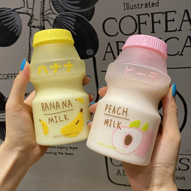 480ml Plastic Lovely Yogurt Water Bottle Travel Drinking Avocado Yakult Shape Kawaii Milk Bottle Children / Girls / Adults