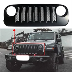 Rejilla delantera de ABS para coche, accesorio negro JK a JL para Jeep Wrangler 2007-2017, J373