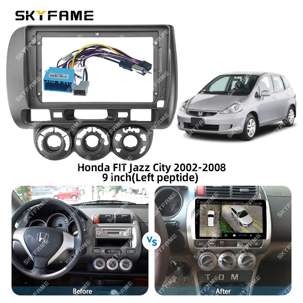 Skyfame Car Frame Fascia Adapter Android Radio Dash Fitting Panel Kit For Honda Fit Jazz City