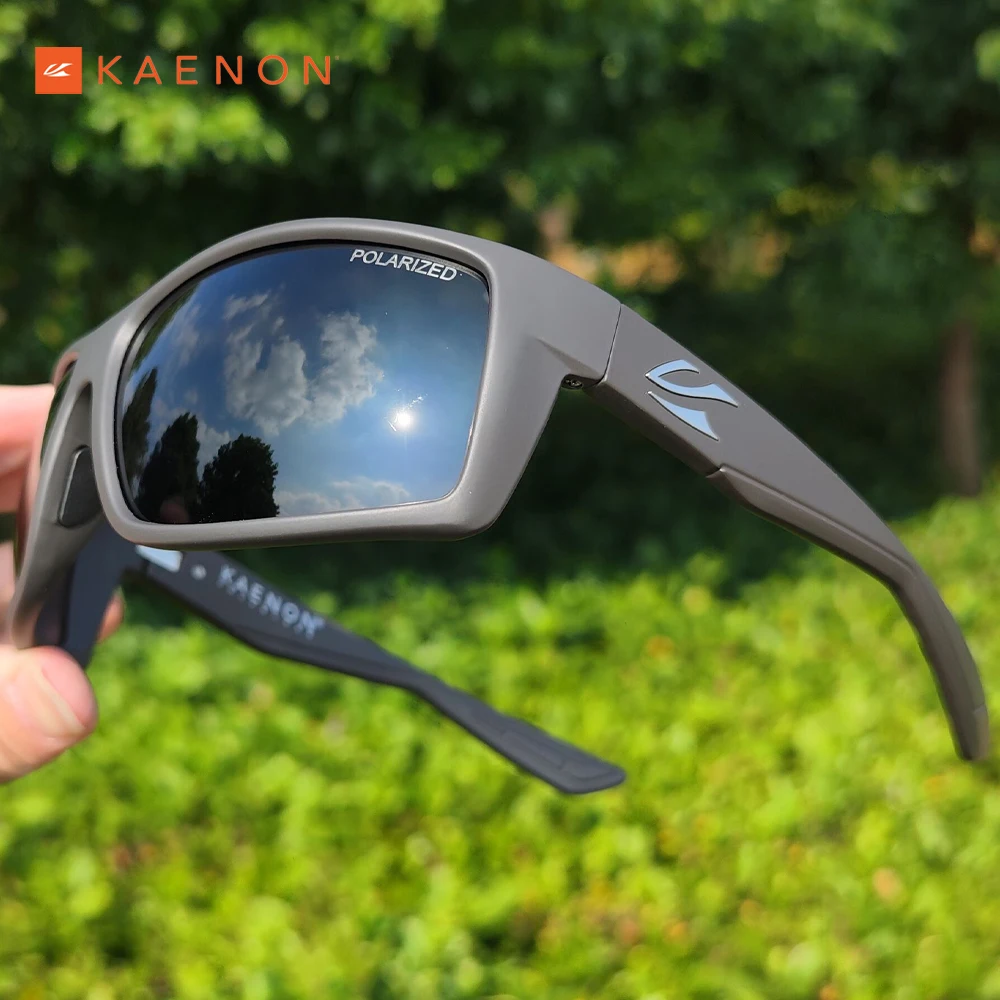 Real Silver Mirrored Lens KAENON Brand Luxury Designer Square 3D Logo Eyewear Men Women Outdoor Driving Fishing Sports TR90 очки