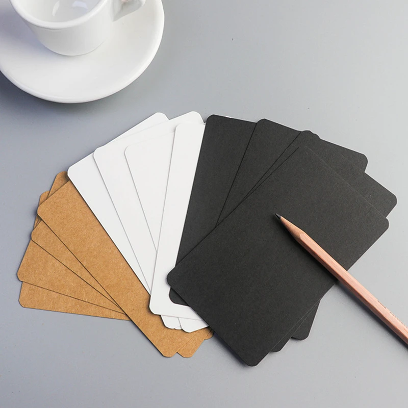 20/50/100pcs Blank Kraft Paper Card 12.6x7.6cm Retro Double Sided Word Card DIY Postcard Gift Greeting Invitation Message Card