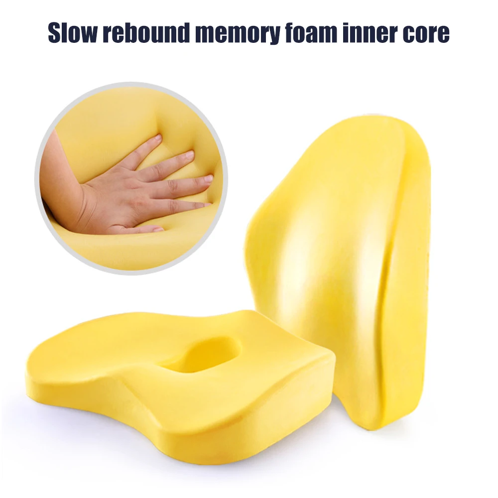 NEW Memory Foam Cushion Orthopedic Pillow Tailbone Office Chair Cushion Support Waist Back Pillow Car Seat Hip Massage Pad