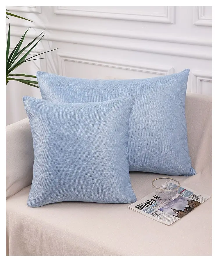 Simple Summer Ice silk Pillowcase Fresh Comfortable Pillow For Living Room Sofa Office Waist Cushion