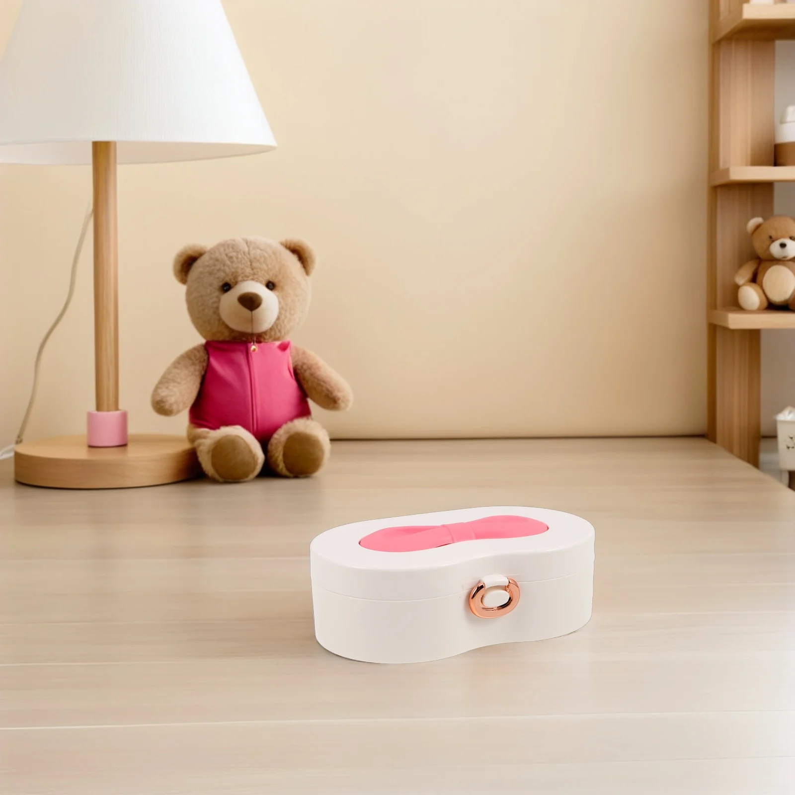 حقيبة فانيتي للأطفال للفتيات مع مرآة مدمجة ومقصورات متعددة ومنظم مكياج محمول للتخييم