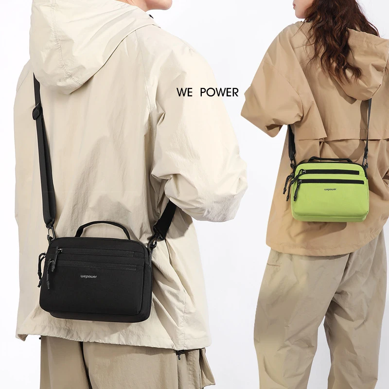 WEPOWER New Korean Style Utility Mini Square Bag Unisex Fashion Crossbody Bag Versatile Commuting Shoulder Bag