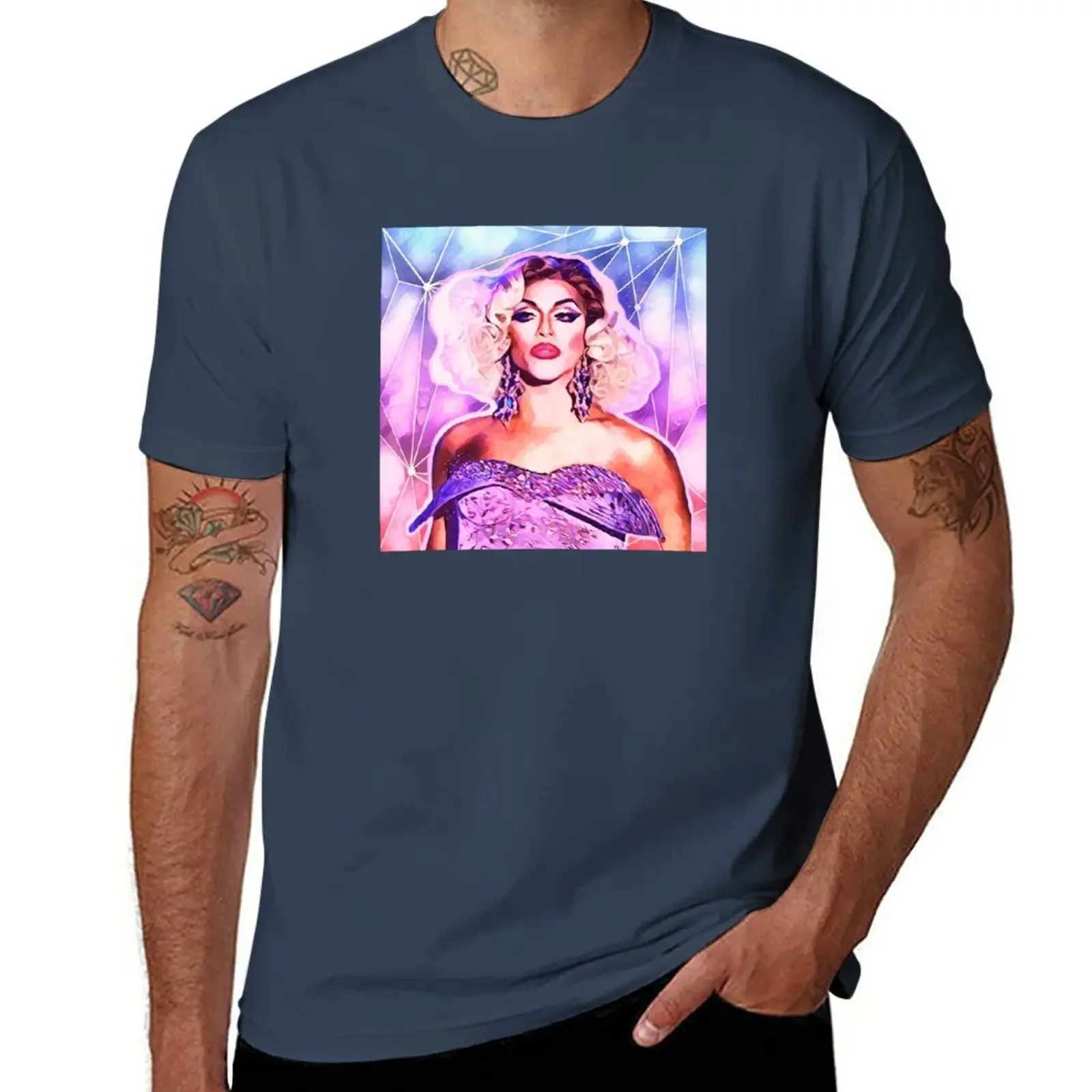 Shangela Purple Glamor T-Shirt quick-drying anime clothes plain mens clothing