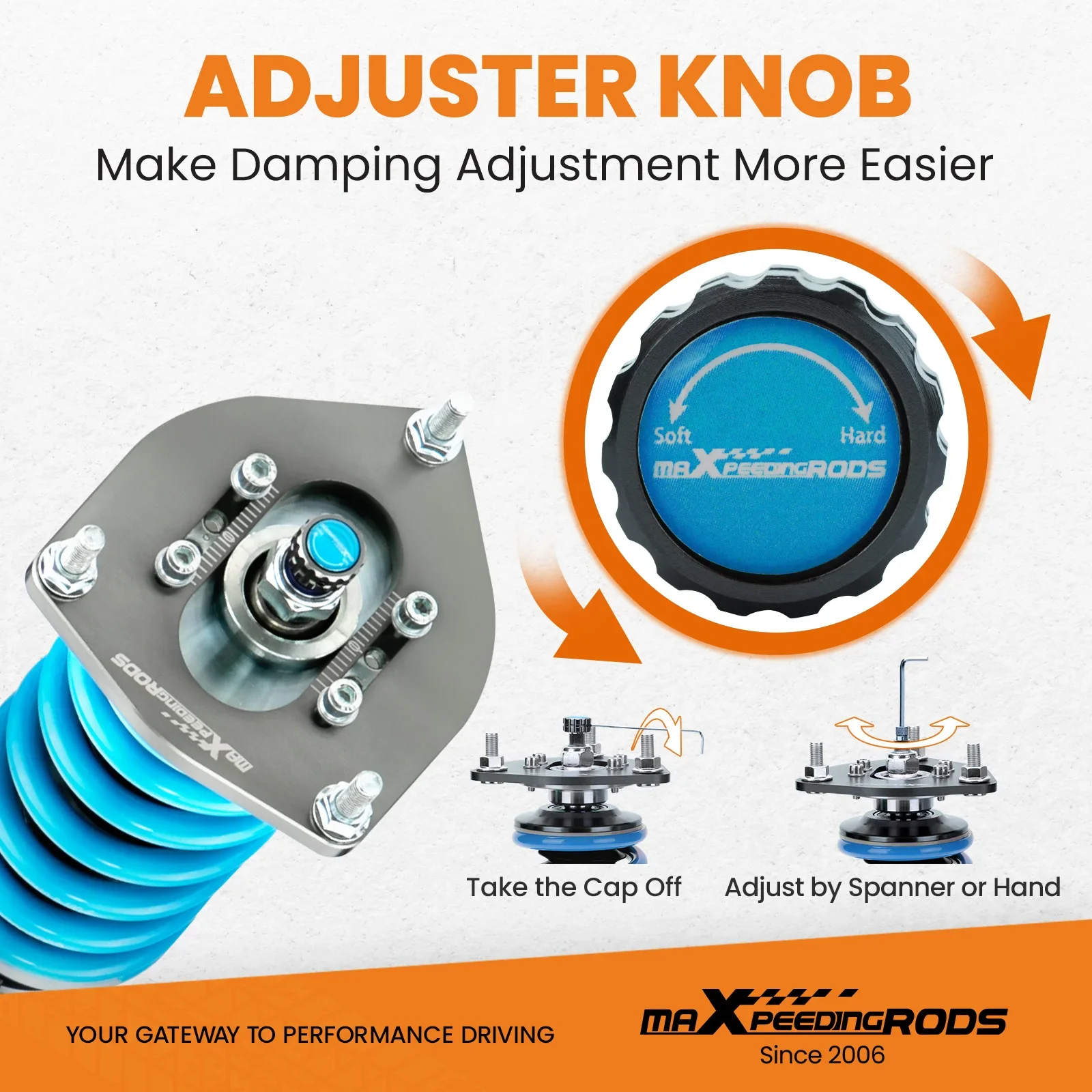 MaXpeedingrods Gewindefahrwerk 24-Wege-Dämpfersatz für Mini Clubman R55 Cooper D 2007–2014