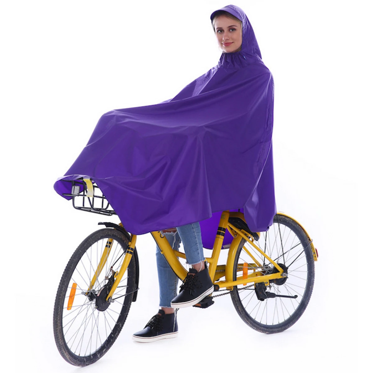 

Waterproof Raincoat Cycling Raincoat Heavy Rain Portable Foldable With Storage Pouch Windproof Emergency Gear For