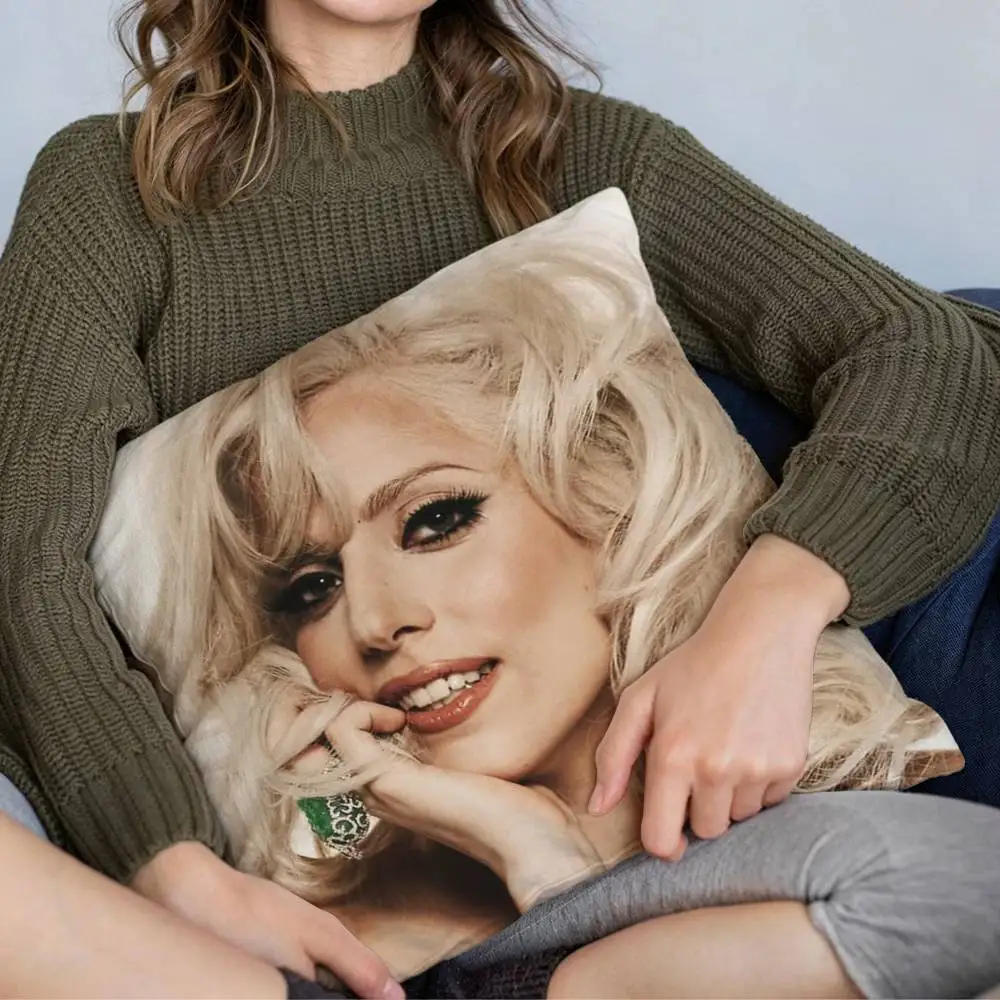 Pop Star Lady Singer Gaga Comfortable soft Pillow Case for Sofa Living Room Home Decor Protective Covers