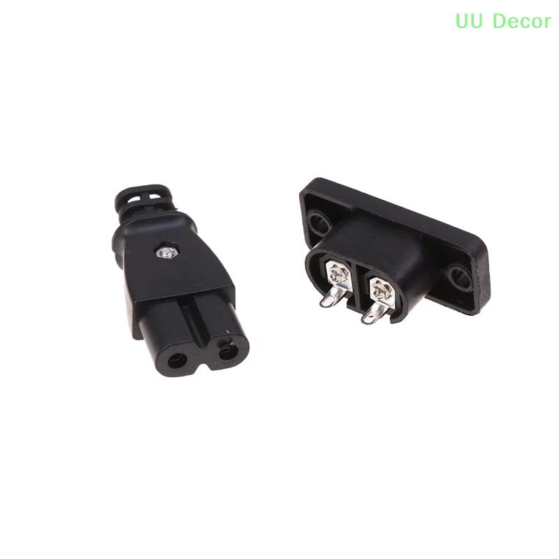 C8 toma de corriente macho y hembra, toma de corriente eléctrica integrada de 35mm x 15mm, CA de 2.5A, 250v, enchufe en forma de 8