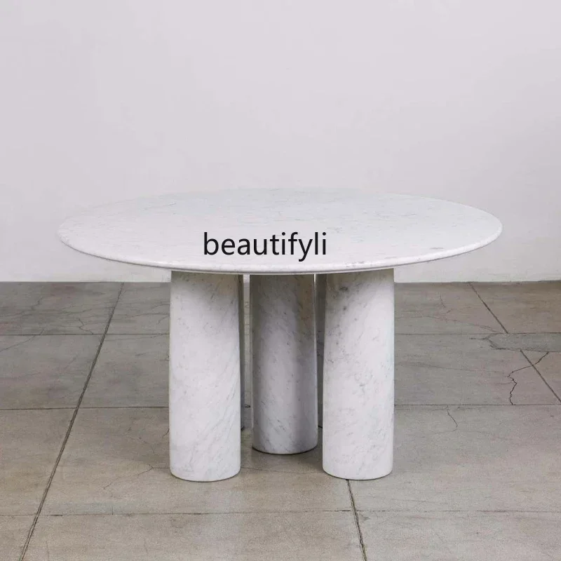 1lNordic Simple Marble Dining-Table round Conference Table European Living Room Home Dining Table