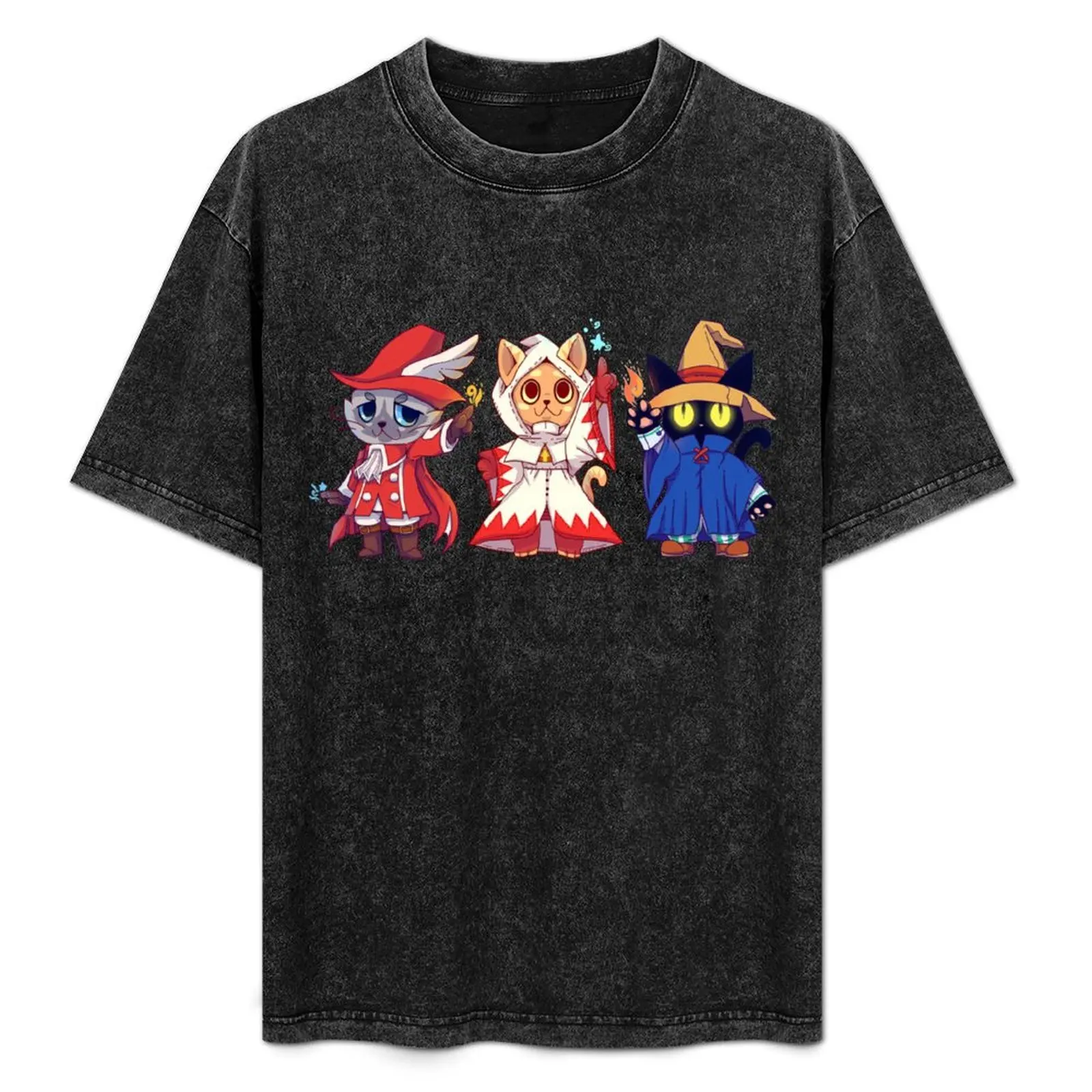 

Red White Black Mage Cat Group T-Shirt Outdoor Sports Short Sleeve Top