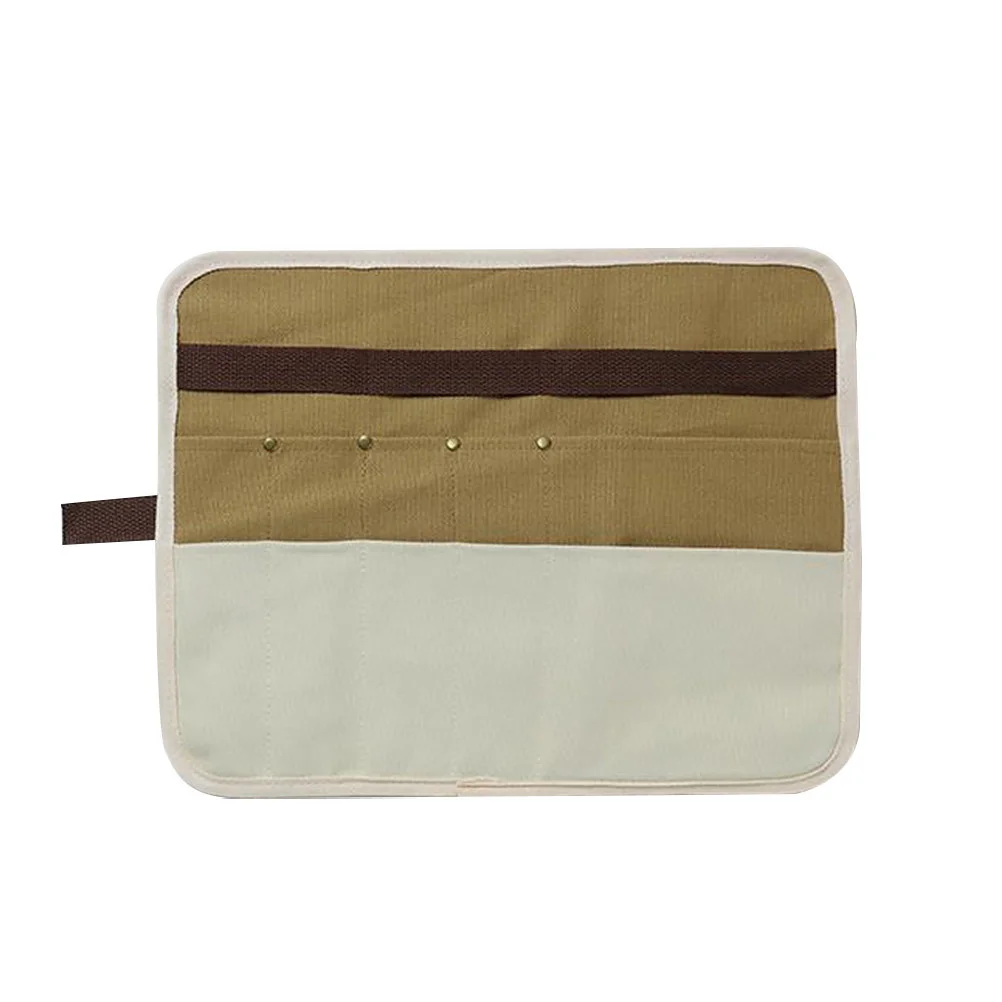 

Outdoor Cutlery Bag Canvas Tableware Organizer Portable Lightweight Camping Hiking Picnic Flatware Pouch Easy Carry Storage