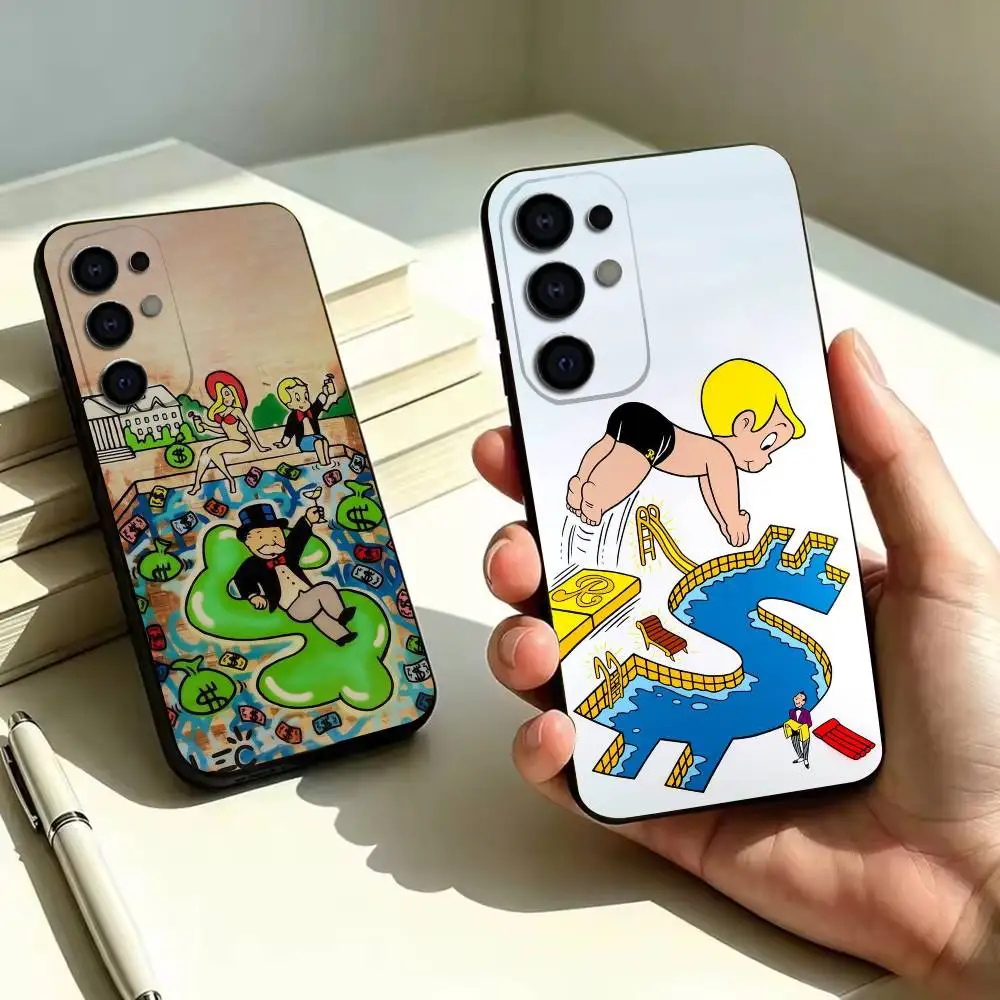 Cartoon R-Richie Rich Art Fashion   Phone Case For Samsung S26,S25,S24,S23,S22 Black Soft Protective Phone Case