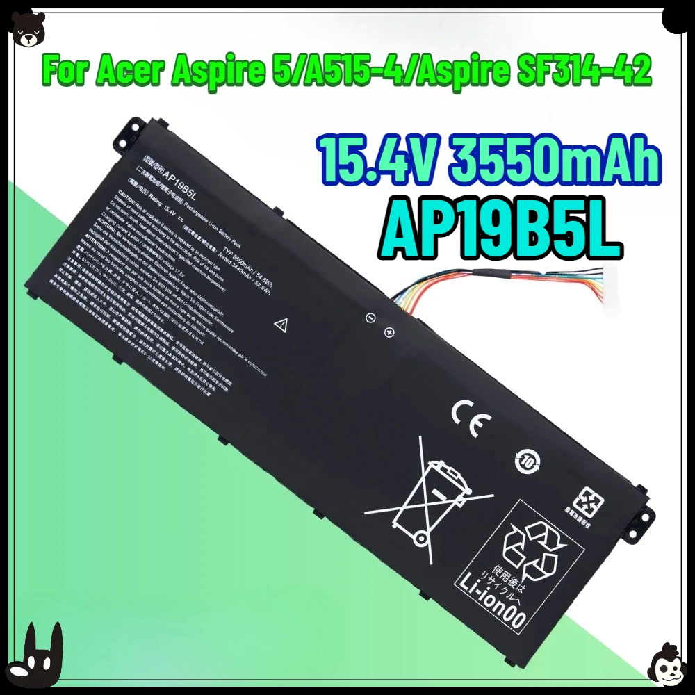 15,4 V 3550mAh AP19B5L batería del ordenador portátil para Acer Aspire A515-44-R5XW A515-43 Sf314-42 SP314-21N-R5FR A515-44-R5XW Vero AV15-51