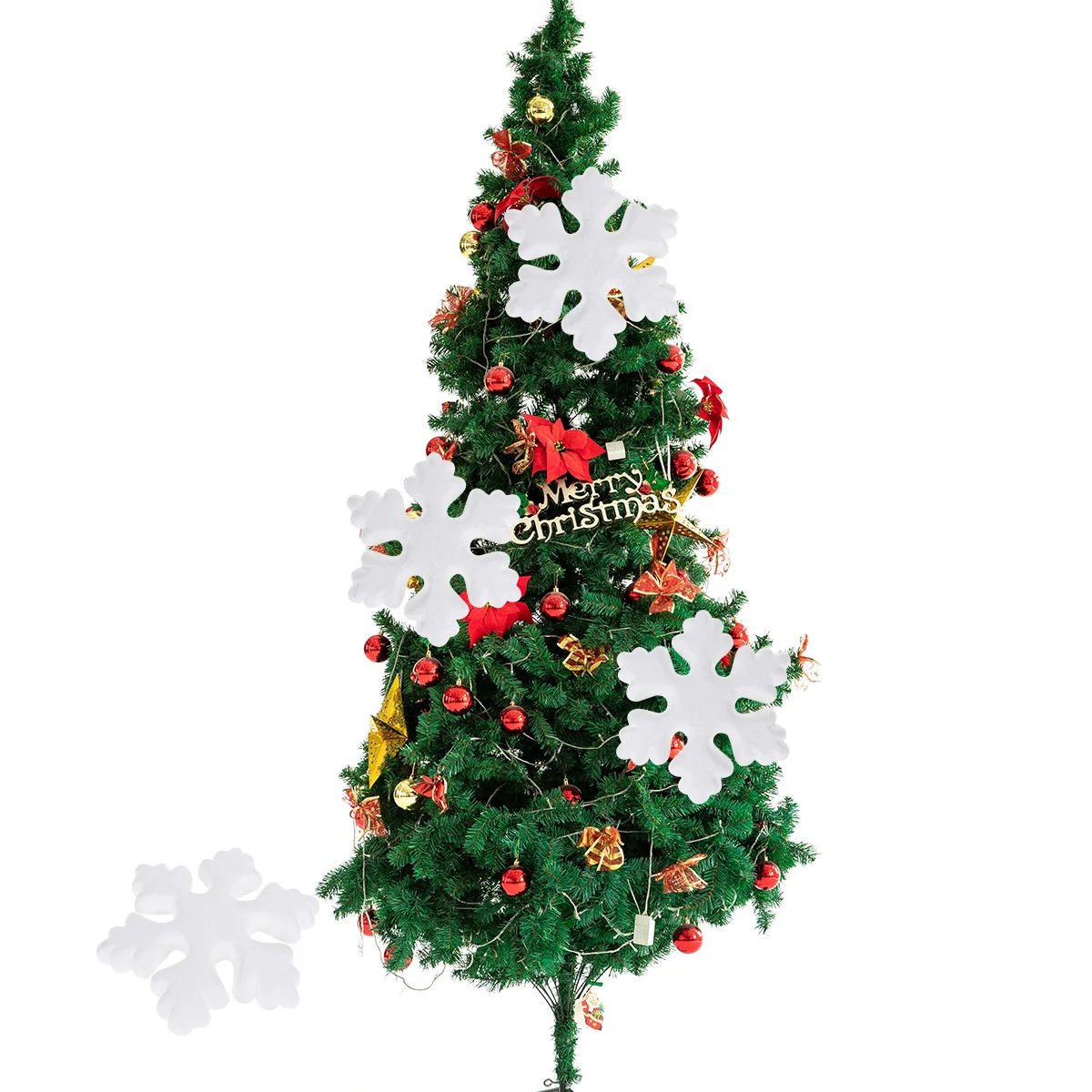 

8Pcs Foam Snowflakes Christmas Decorative Props Perfect for Holiday Party Enhance Festival Atmosphere Indoors Snowflakes