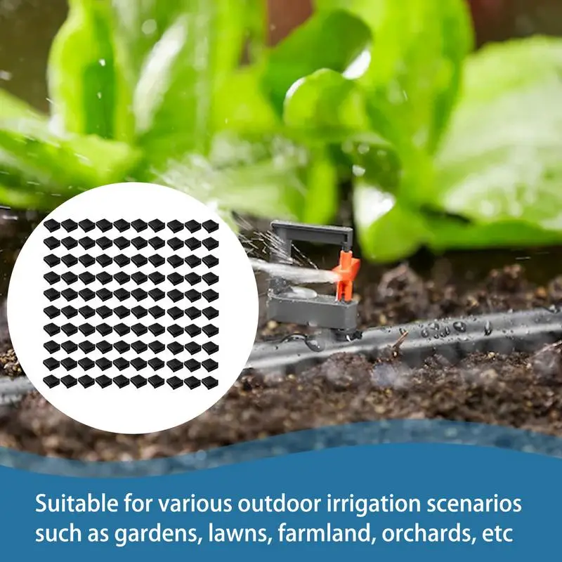 Drip Tape Row End Foldable Drip Hose Fittings Leak-Proof 5/8 Inch Water Tape End Cap 100 Pieces For Greenhouse Backyard view 6