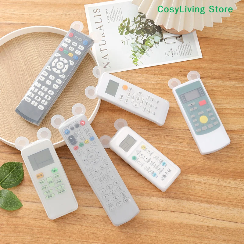 Air Condition TV Remote Control Waterproof Case Silicone Remote Control Protective Cover Bear Ear Fluorescence Dustproof Cover