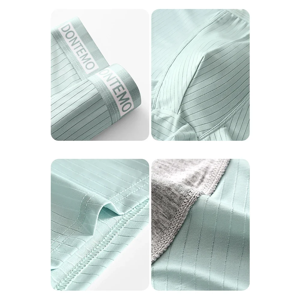 Мужские стильные боксеры Breezy Fit из мягкой шелковой ткани ICE с модным дизайном в полоску и уникальным чехлом
