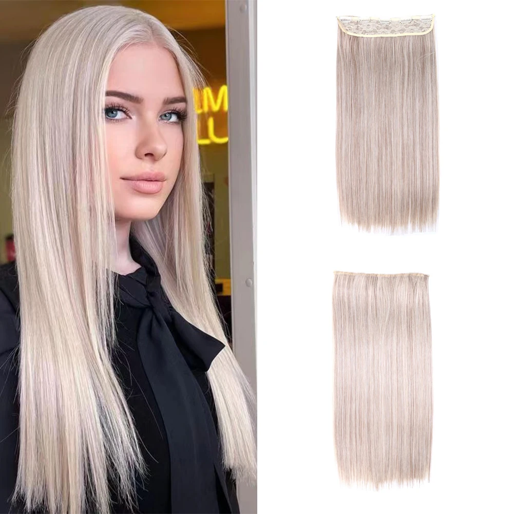 Belle Show Clip In Hair Extensions One Piece 5 Clips Synthetic Long Straight Hairpiece 22 Inch Hair Extensions For Women