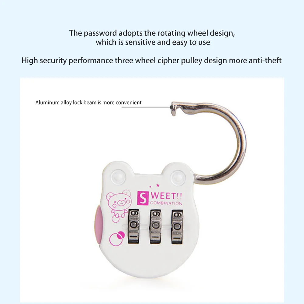 Luggage password padlock Luggage password lock Gym cabinets padlock multi-color optional password lock head one piece