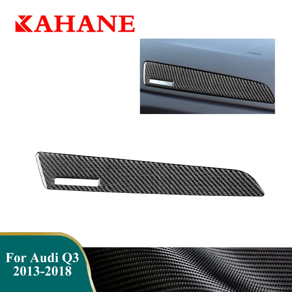 

For Audi Q3 2013 2014 2015 2016 2017 2018 Dashboard Trim Car Carbon Fiber Stickers Interior Decorative Cover Accessories