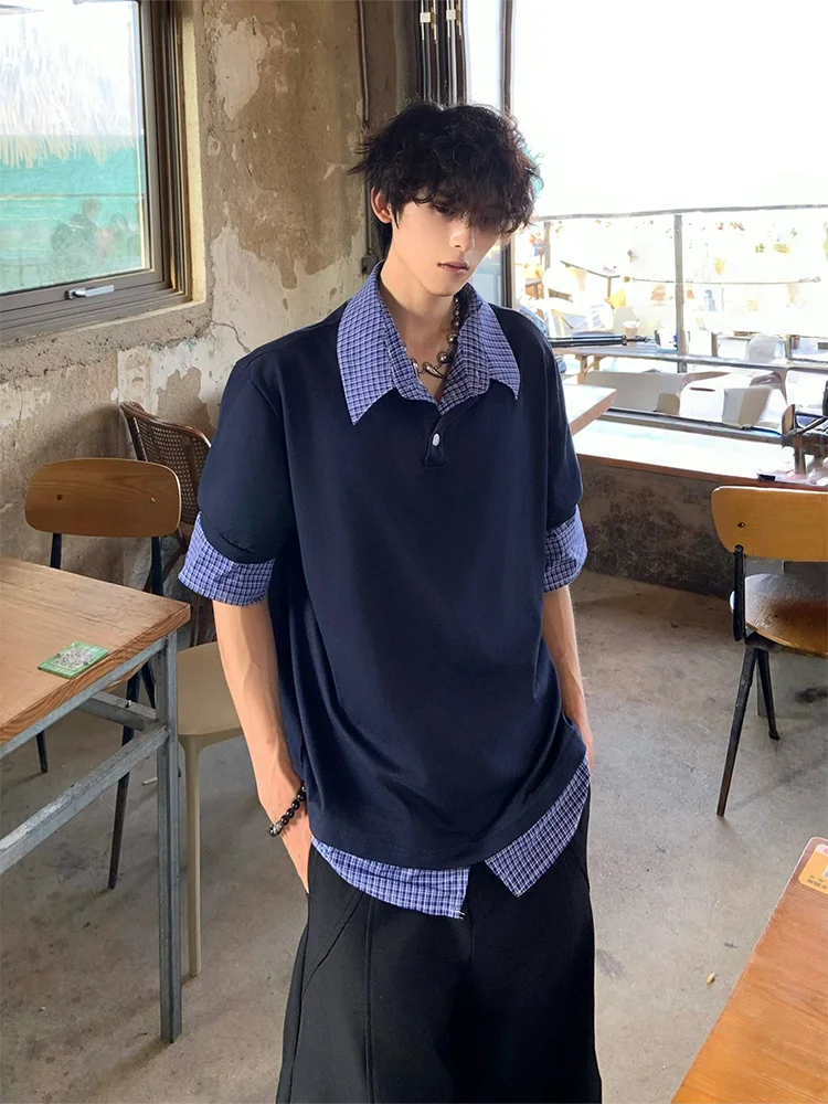 

HANY Men's Summer irt Plaid ort Sve T-irt Casual Classic Sle Polyester Spandex Blend Wear Resistant