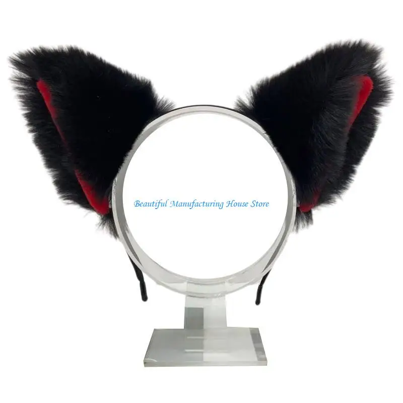 

E56A Cartoon for Cat Ear Shaped Hair Hoop Photoshoot Hair Holder Halloween Party Costume Headwear for Children Women