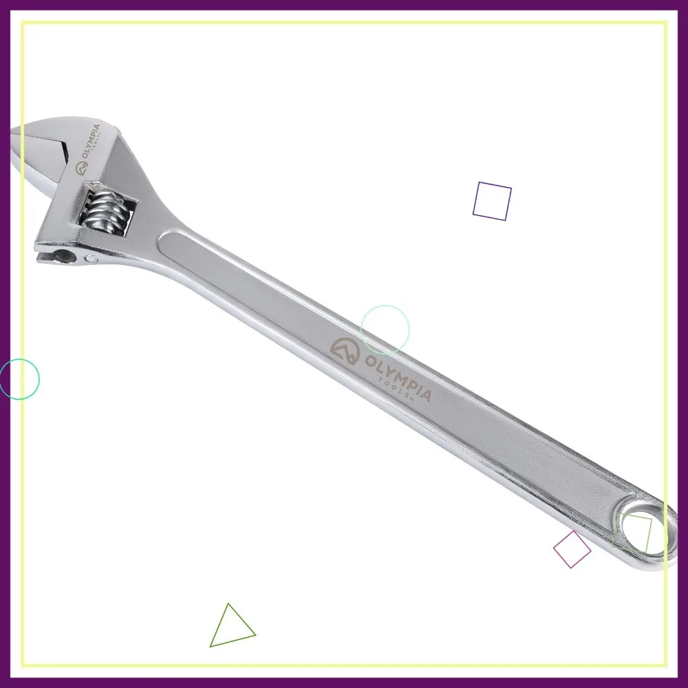 Chave ajustável resistente de 24 polegadas, aço forjado, cromado, mandíbulas de precisão para resistência à ferrugem