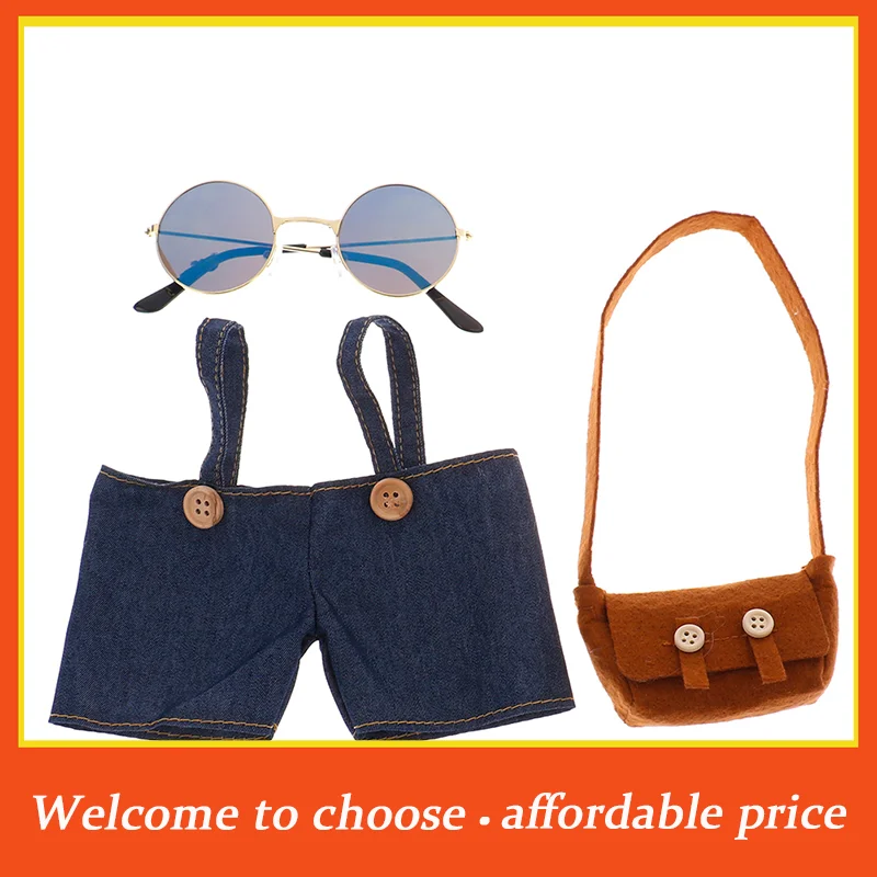

*1PC new high quality PP cotton Doll Clothes Dress Glasses Bags for 30cm Duck Plush Dolls Accessories