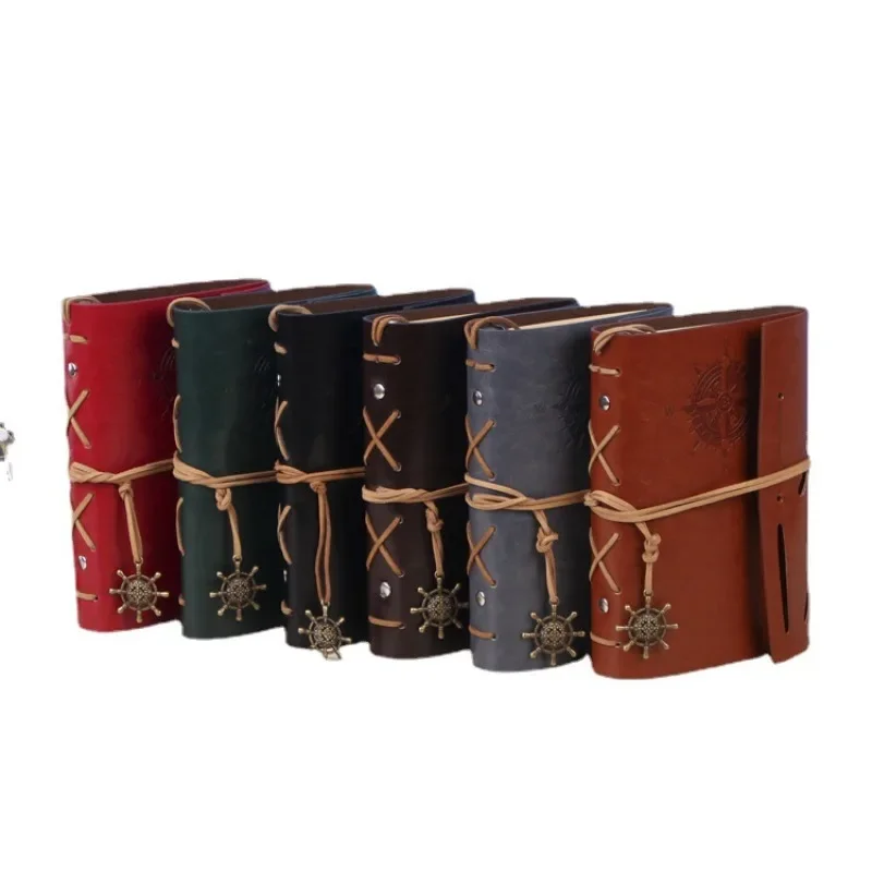 

Note Book Replaceable Stationery Gift Traveler Journal Vintage Pirate Anchors PU Leather A6 Retro Spiral Notebook Diary Notepad