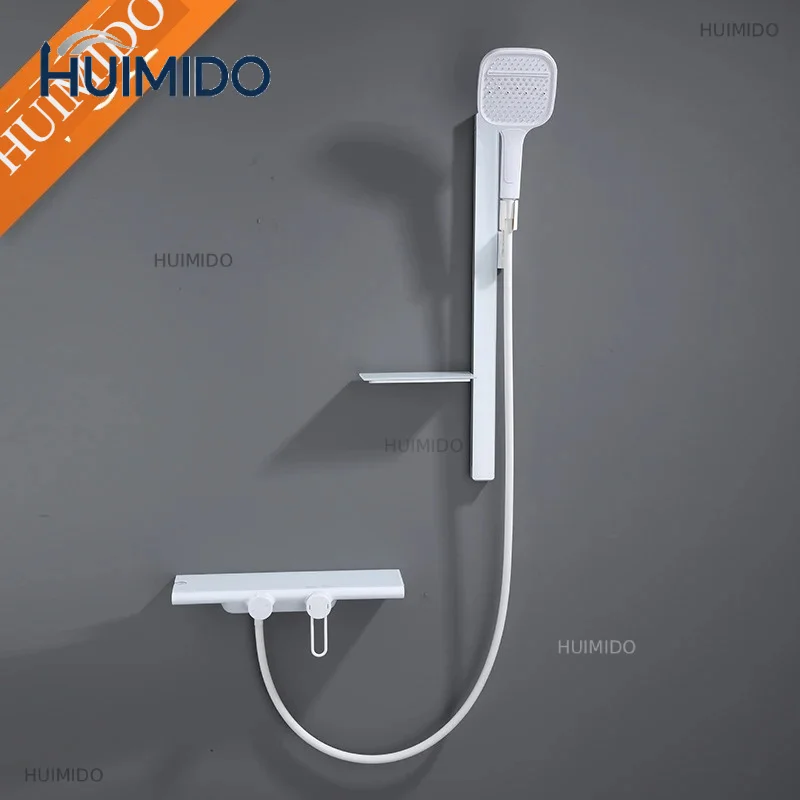 Simple Shower Set with Lifting Bar Bathtub Shower Faucet Bathroom Shower Mixer Tap With Lifting Rod 3-function HandShowe