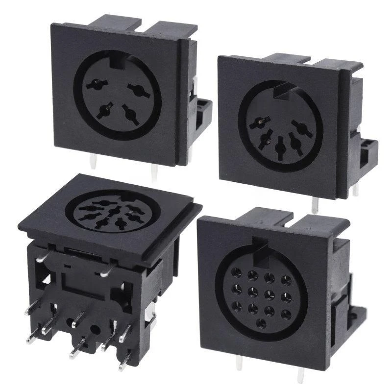 5PCS Large S Terminal plug 90-degree solder board female socket 3/4/5/6/8/13P/core DIN interface keyboard mouse plug