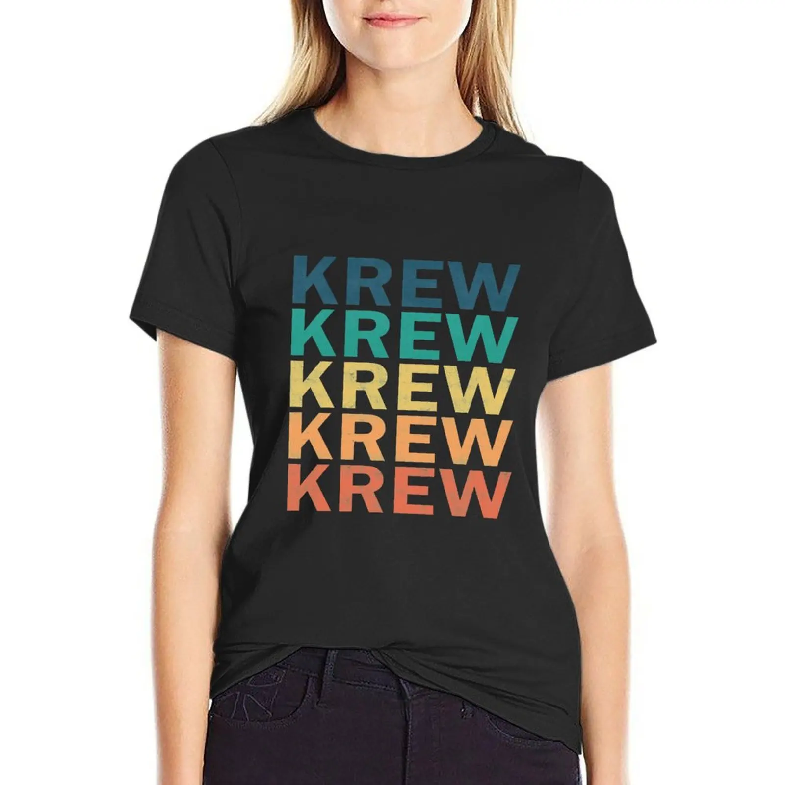 Krew Name T Shirt - Krew Vintage Retro Krew Name Gift Item Tee T-Shirt female customs rock and roll t shirts for Women