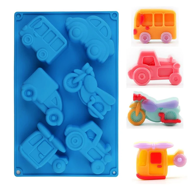 Car Soap Silicone Mold 3D Vehicles Motorcycle Jello Crayon Mould For Cake Decoration Ice Cube Tray Kitchen Accessories Tools