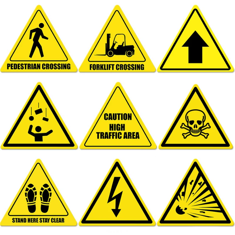 

Triangle Warning Sign Workshop Garage Public Warning Caution Ban Signage Plate Metal Tin Sign Retro Irregular Decor Wall Plaque