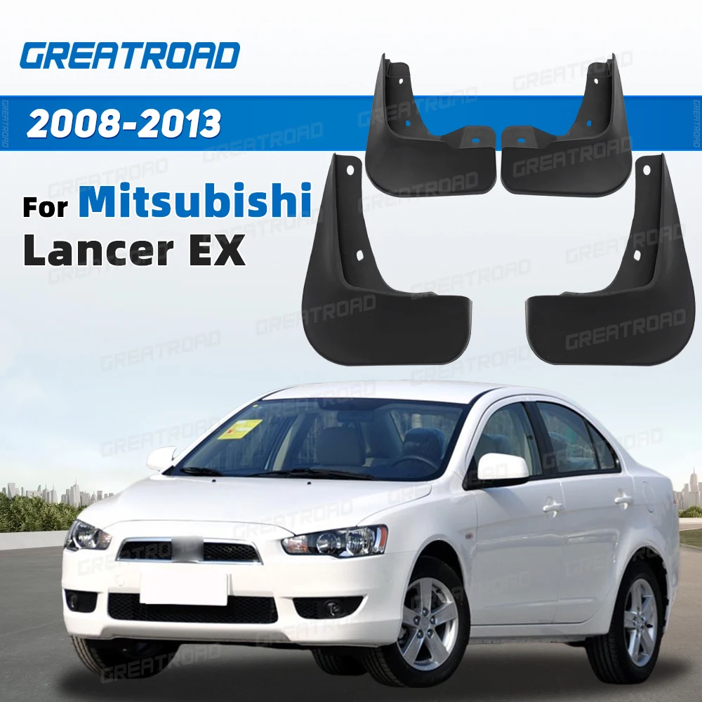 4Pcs Car Front Fender Flares Rear Splash Guards Mud Flaps Mudguards for Mitsubishi Lancer EX 2008 2009 2010 2011 2012 2013