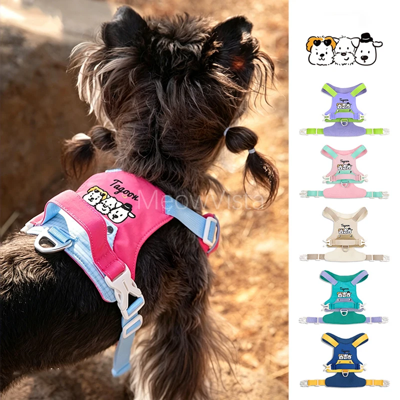 

Funny Cartoon No Pull Dog Harness Anti-escape Adjustable Waterproof Breathable Vest for Small Medium Dogs Arnes Perro Pequeño