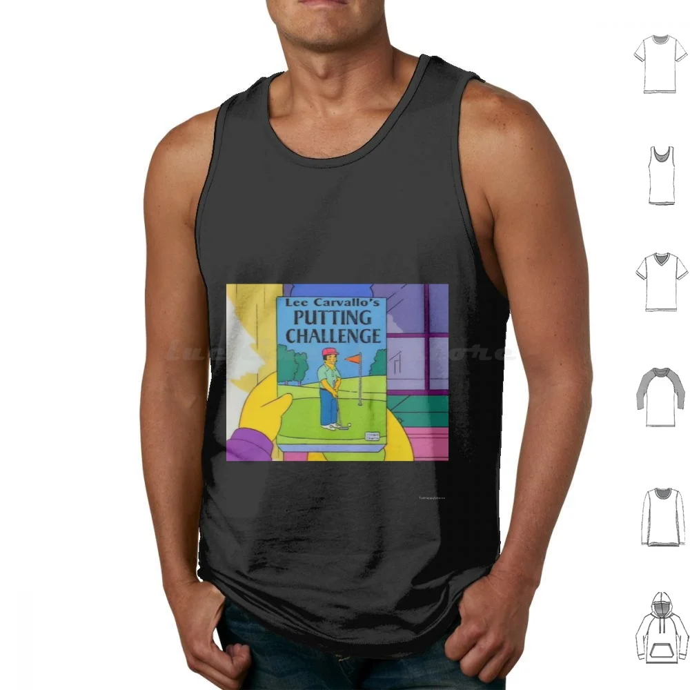 Lee Caravallo's Putting Challenge Tank Tops Vest Sleeveless Lee Caravallo Putting Challenge Bart Marge Homer Game Console