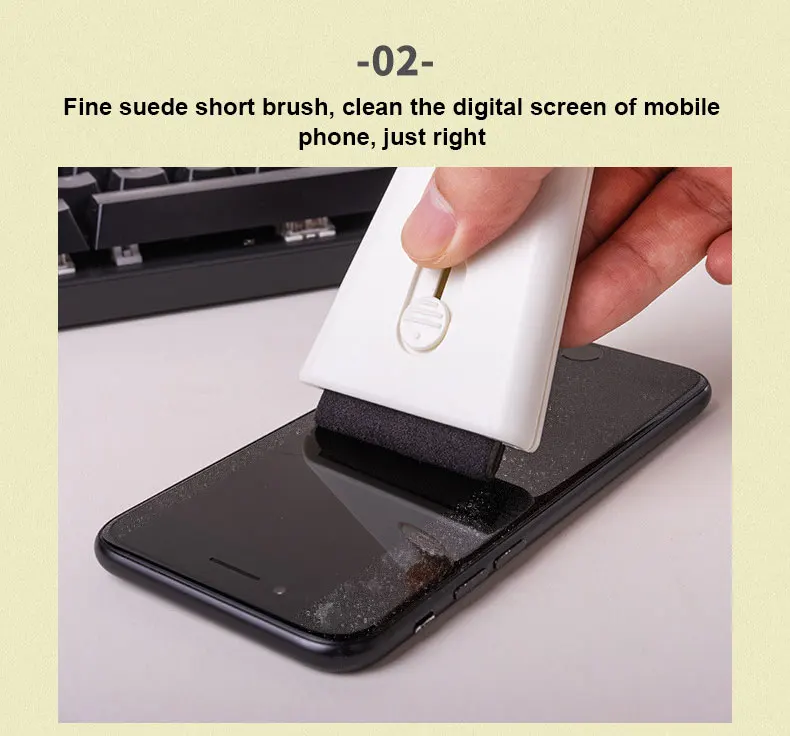 Double Head Retractable Computer Keyboard Cleaning Brush Notebook Keyboard Brush Mobile Phone TV Dust Cleaning Gap Brush