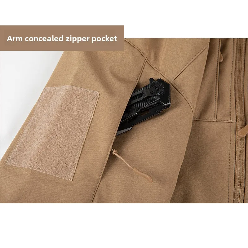 Men's Special Ops Military Tactical Soft Shell Winter Warm Fleece Lined Jacket Detachable Hood Coat Hiking Snowboard Windbreaker