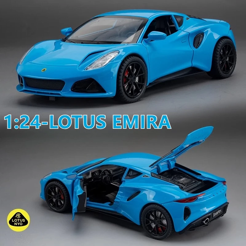 

1:24 Emira Sports Car Model Toy Alloy Diecast Simulation Electric Vehicles with Sound Light Pull Back Toys for Boy Gift