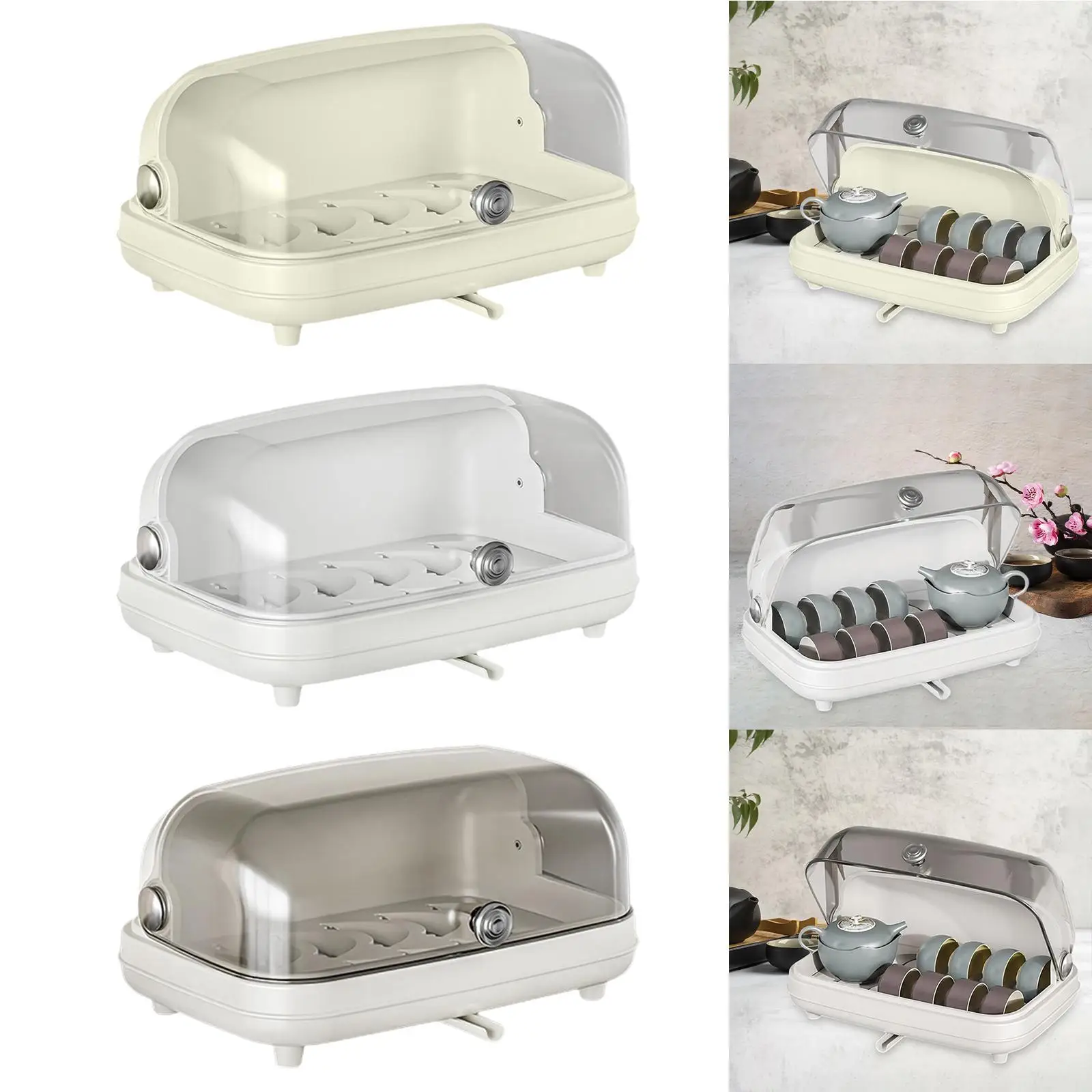 

with Transparent Lid Desktop Cup Organizer for Dinnerware Kitchen Coffee Mug