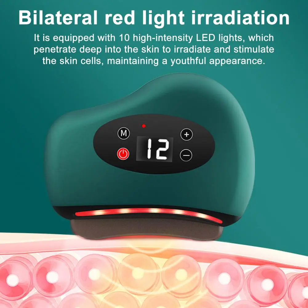 جهاز تسخين غوا شا جهاز غوا شا الكهربائي الساخن مع العلاج بالضوء الأحمر مستويات اهتزاز قابلة للتعديل لتدليك الوجه والجسم #5