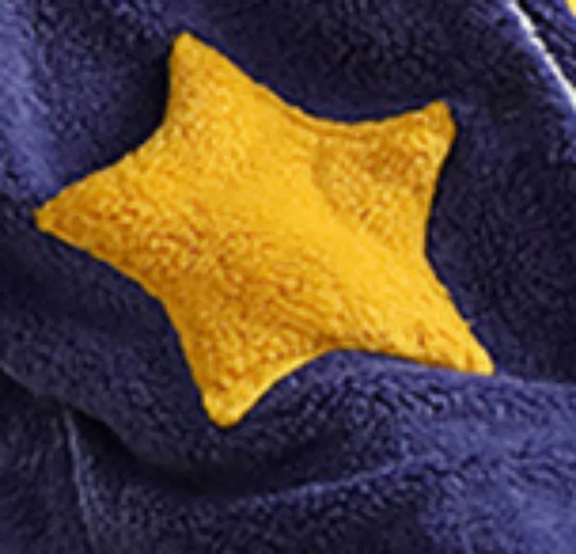 Young Girl Winter Thin Nightgown Length To Shank Polyester Warm Comfortable Colorful Tiny Spot Leisure Wear With Star Pocket