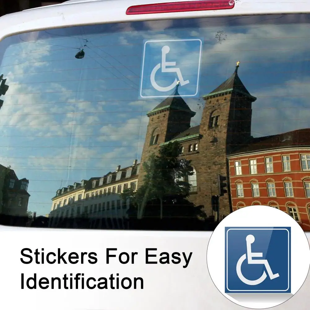 4 Sheets Disability Stickers Waterproof Scratch Resistant Clear Content UV Resistant Disabled Wheelchair Sign Security Labels St