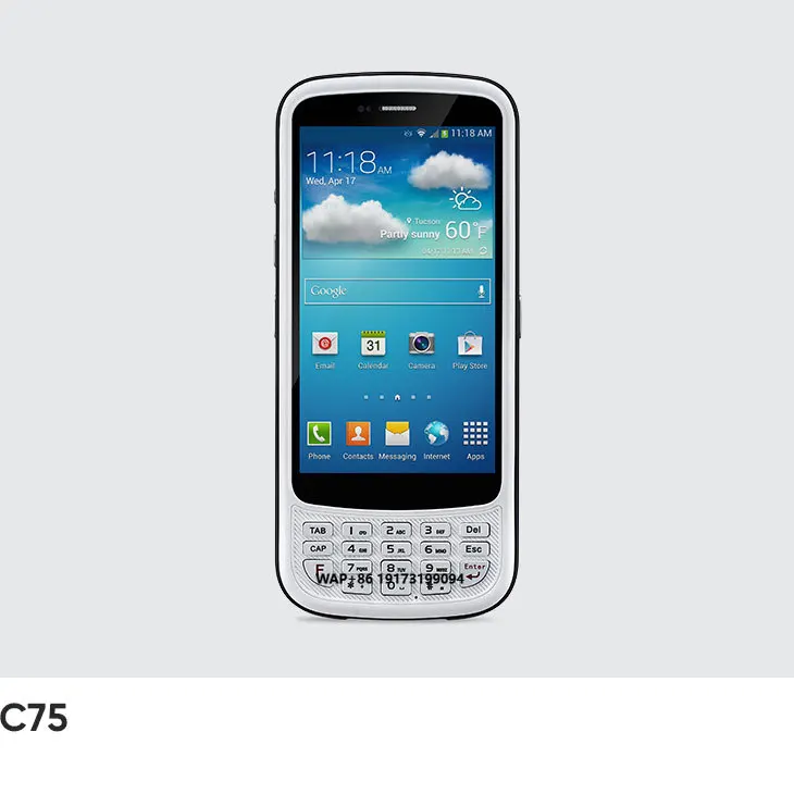 C75 Android 11 Handheld PDA Rugged Mobile Terminal with 58mm Thermal Printer & 2D Barcode Scanner CPU Processed Stock