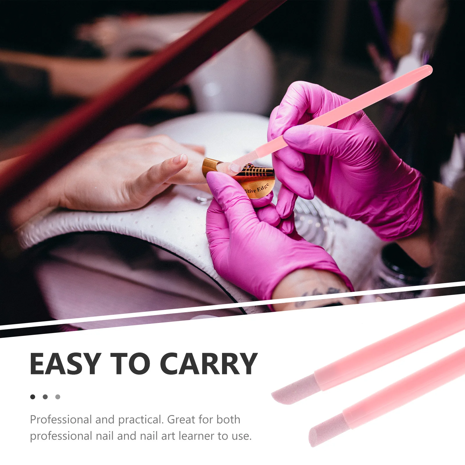 2 قطعة بشرة الأظافر انتهازي الكوارتز النقش القلم مزيل الجلد الميت الوردي أدوات مانيكير قلم طلاء الأظافر مزيل الجلد الميت مانيكير