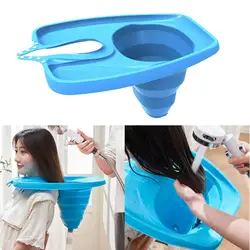 Hanging Hair Washing Basin Tray, Foldable Portable Ergonomics TPE Washing Pillow for Salon Barber Shop Kids