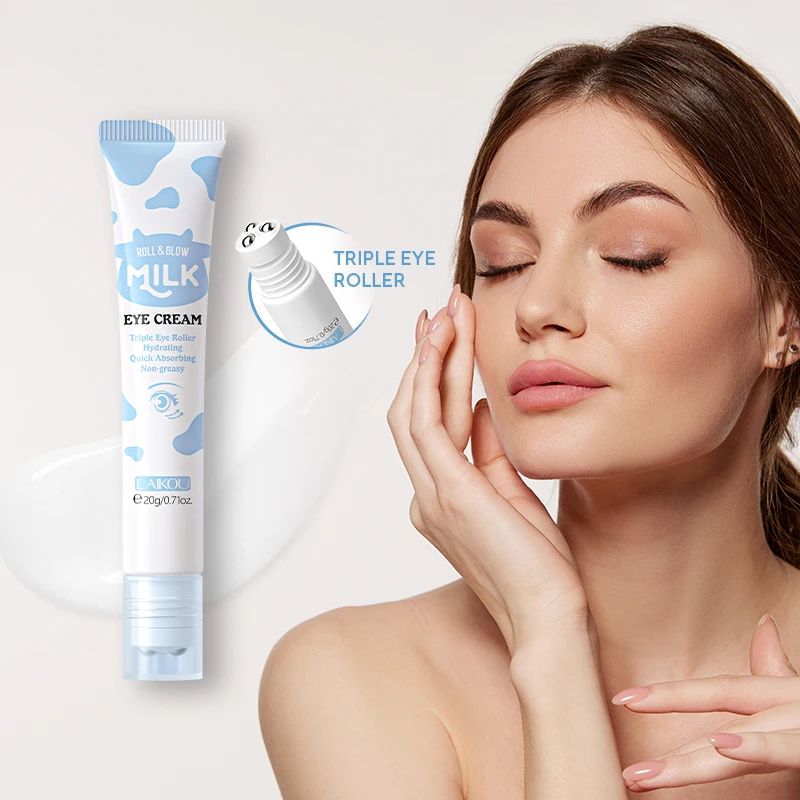 

LAIKOU Milk Roll & Glow Eye Cream Hydrating Eye Treatment Fast Absorption Serum Non-Greasy Eye Balm 20g